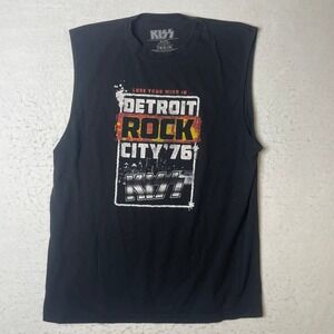 KISS Detroit Rock City 76 Black Sleeveless T Shirt XL G